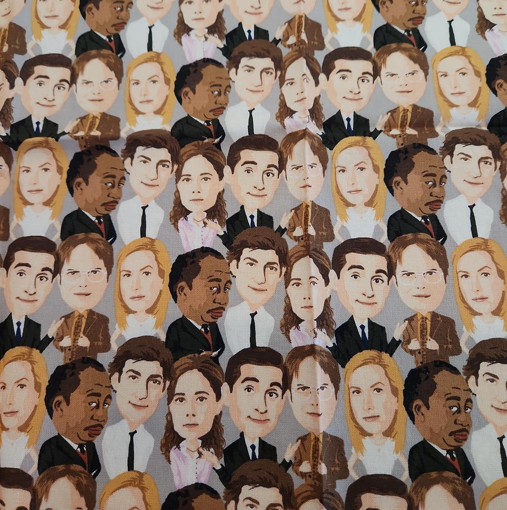 Fabric Piece Novelty Face Pattern Brown and Beige 17×23